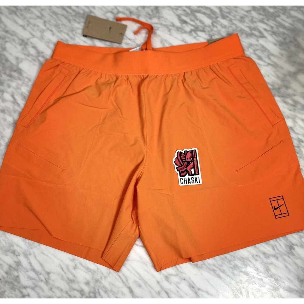 Nike Court Advantage Dri-FIT 6" Tennis Shorts Orange FZ6913-819 - Men's Small